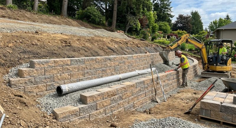 Block Retaining Wall Installation in Marin County, CA