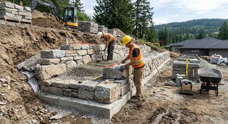 Block Retaining Wall Installation in Lakeland, FL