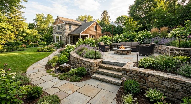 Poolside Hardscaping in Boston, MA